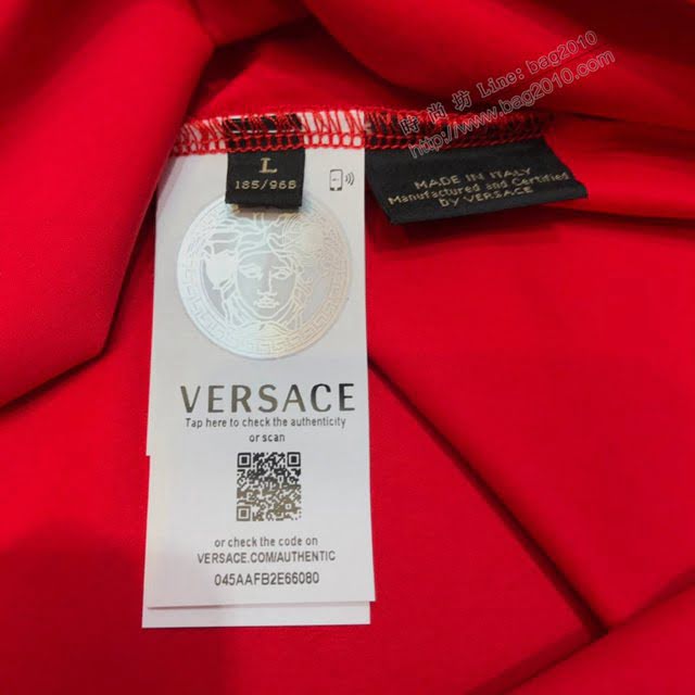 Versace男短袖 範思哲2020新款男裝 超閃重工燙鑽男T恤  tzy2492
